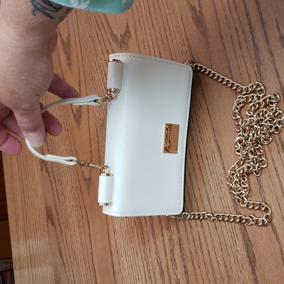 Lori Greiner Fashion Chain Crossbody Satchel Clutch. 5"x7" Winter White - Picture 5 of 8